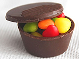 Formas de Chocolate com Silicone, Forma com Silicone Mini Caixa Redonda 22g Ref.855 BWB, Medida 24 x 18.5 x 2 cm