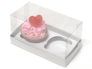 Caixa para Cupcakes, Caixa para 2 Mini Cupcakes Combo-3, Medida 12.8 X 6.5 X 6 cm