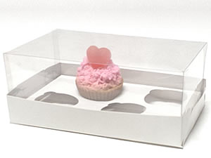 Caixa para Cupcakes, Caixa para 4 Mini Cupcakes Combo-4, Medida 17.6 X 11 X 7 cm