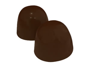Formas de Chocolate Bombom Trufas, Forma Bombom Liso Grande 49g Ref.9585 BWB, Medida 24 x 18.5 x 3.7 cm