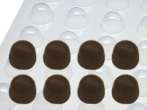 Formas de Chocolate Semiprofissional, Forma Semiprofissional Bombom Riscado SP 05 15g Ref.3534 BWB, Medida 36 x 24 x 2.3 cm