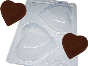 Formas de Chocolate Semiprofissional, Forma Semiprofissional com Silicone Coração Especial SP 46 500g Ref.3511 BWB, Medida 36 x 24 x 4 cm