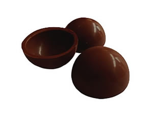 Formas de Chocolate Esferas (Bolinhas), Forma com Silicone Esfera de 30mm 3cm 5g Ref.9418 BWB, Medida 24 x 18.5 x 1.5 cm