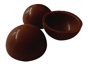 Formas de Chocolate Esferas (Bolinhas), Forma com Silicone Esfera de 40mm 4cm 8g Ref.9457 BWB, Medida 24 x 18.5 x 2 cm