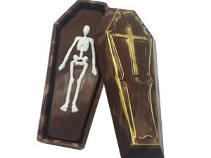 Formas de Chocolate Halloween Bruxas, Forma com Silicone Caixão Halloween Ref.9722 BWB, Medida 24 x 18.5 x 2.2 cm