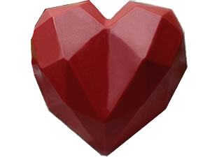 Caixa para Ovo de Páscoa, Forma com Silicone Coração Lapidado 500g Ref.9838 BWB, Medida 15.5 x 14 x 4 cm
