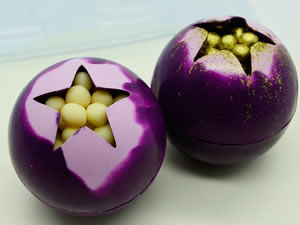 Caixa para Ovo de Páscoa, Forma com Silicone Esfera com Estrela 50mm 5cm 60g Ref.9452 BWB, Medida 24 x 18.5 x 5 cm