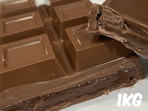 Formas de Chocolate Semiprofissional, Forma Semiprofissional com Silicone SP Barra Para Rechear Grande 1kg 1000g Ref.3647 BWB, Medida 24 x 12 x 3.5 cm