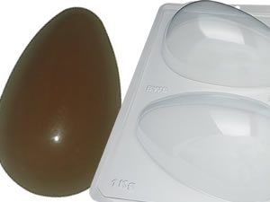 Formas de Chocolate Semiprofissional, Forma Semiprofissional SP 145 Ovo Liso 1kg Ref.3630 BWB, Medida 13.2 x 13.2 x 19.8 cm